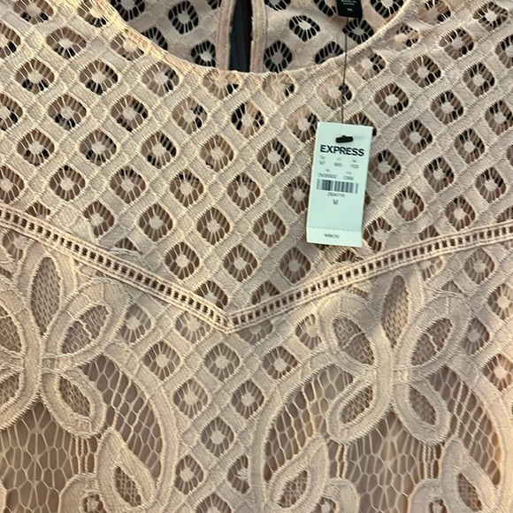 Express peach crocheted long sleeve top. Size Medium. NWT. - Picture 6 of 13